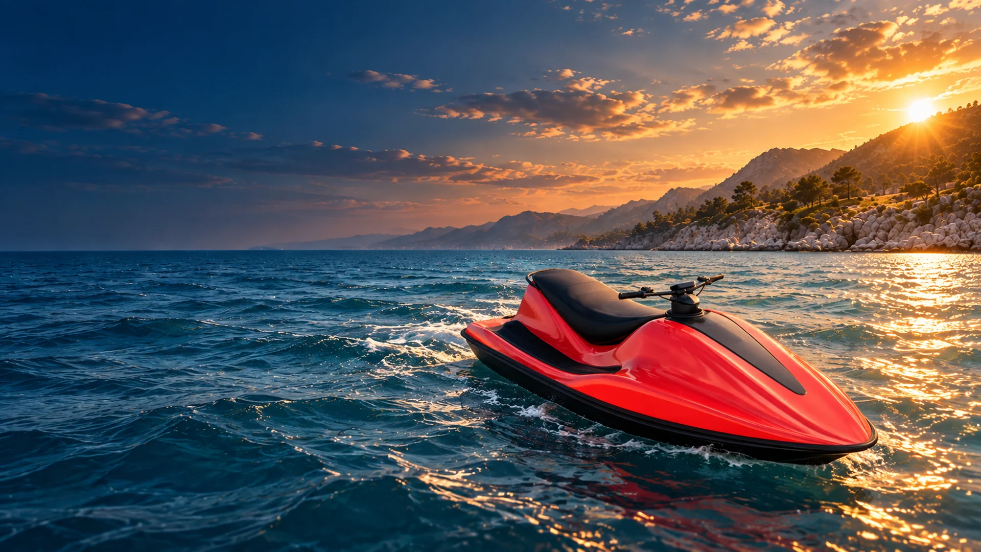Cinematic promotional artwork for VR Jet Ski Template