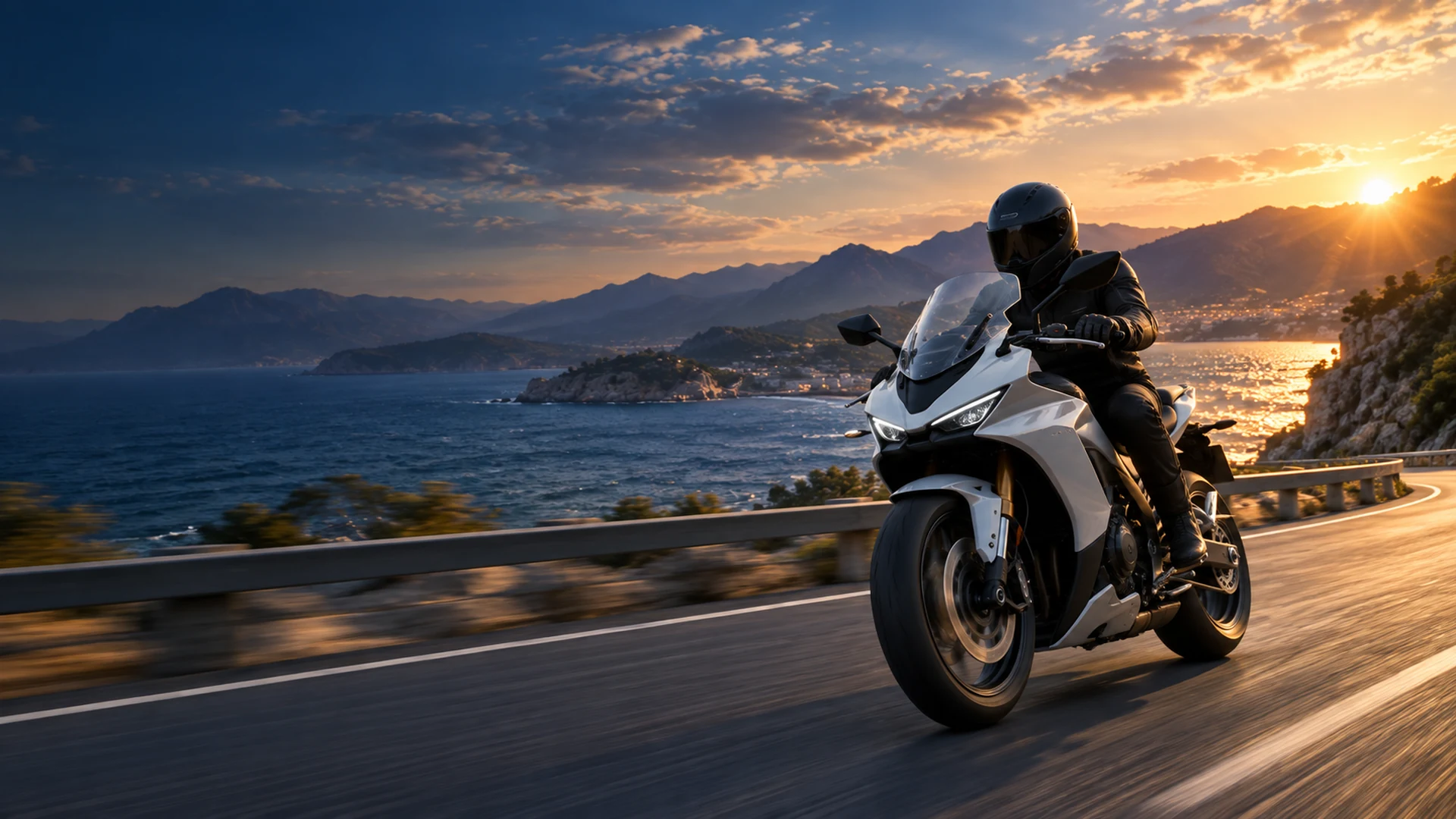 Cinematic promotional artwork for VR Motorcycle Template v2